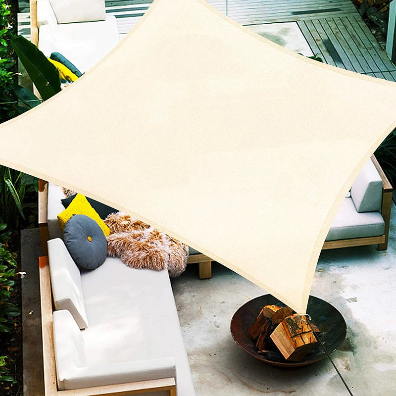 300D Waterproof Sun Shelter Beige Square Sunshade Protection Shade Sail Outdoor Garden Swimming Pool Awning Camping Hiking Sun shelter
