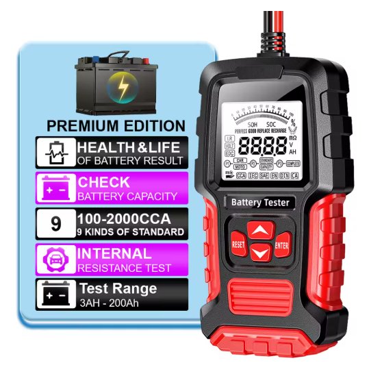 Lead-acid Battery Test Car Battery Tester 12V 24V Measurement Diagnostic Tool LCD Digital for Vehicle Truck Motorcycle SUV