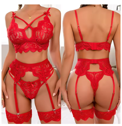 Sheer Separate Lingerie Set Deep V Allure Seductive Cutouts Tailored for intimate moments, revealing your myriad charms