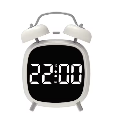 Digital Alarm Clock Double Bell Bedside Alarm with LED Display Silent Table Clock for Heavy Sleepers Adults Kids