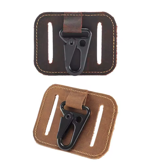 Crazy Horse Leather KeyChain Clip Handmade Key Holder Crazy Horse Leather Metal Buckle Belt Key Hook Belt Accessories Key Ring Gift