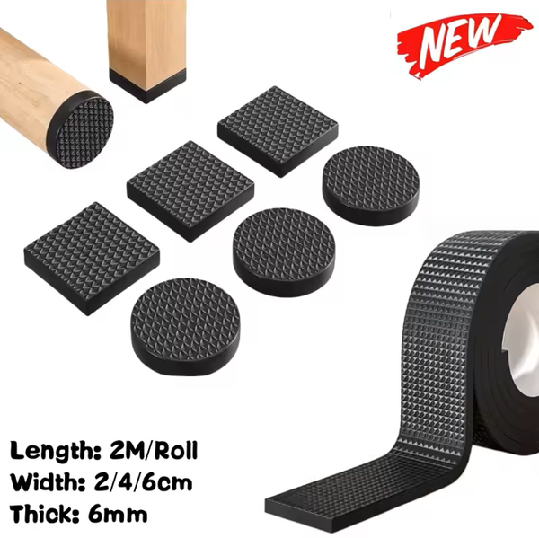 2Meters Cuttable Anti-slip Table Chair Foot Protection Pad DIY Furniture Stop Slide Protectors Pads Self Adhesive Gripper