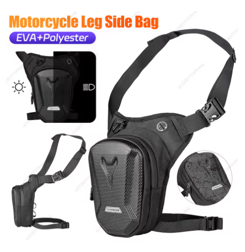 New Motorbike Bike Drop Waist Leg Bag EVA Hard Shell Motorcycle Leg Side Bag Casual Waist Packs Shoulder bag Phone Purse Hip Bum Pack