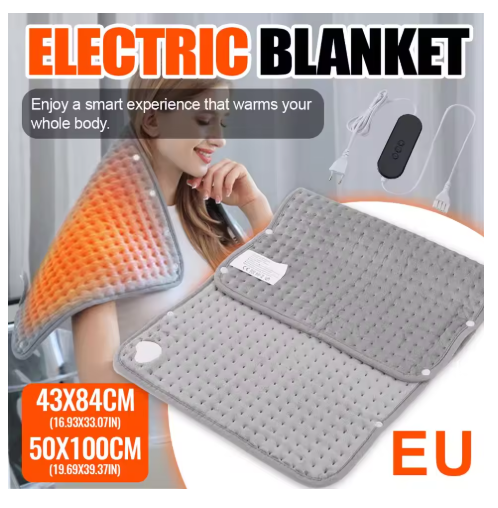Electric Heating Blanket Winter Timed Temperature Control Pad Neck Shoulder Warmer Mat EU/US/UK Plug 30*60/40*76/43*84/50*100cm
