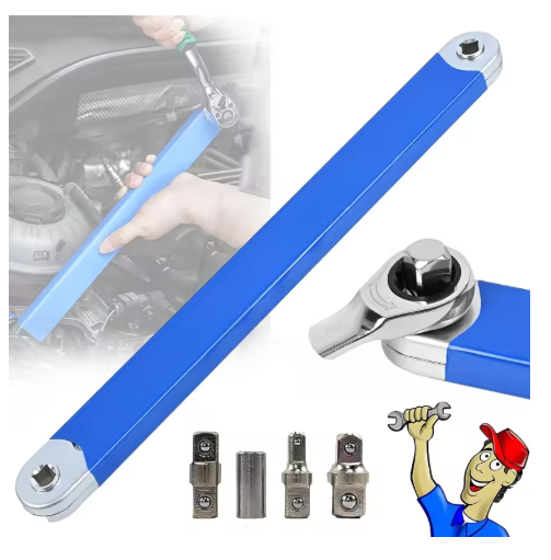Professional Universal Extension Wrench with 1/2in 1/4in and 3/8in Drive Adapters 1/2 In. 1/4 In. 3/8 In. DIY Car Repair Hand Tool