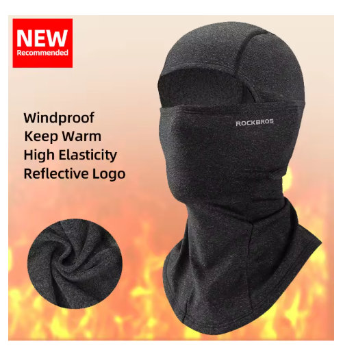 ROCKBROS Winter Bicycle Balaclava Windproof Warm Fleece Face Scarf Mask Outdoor Sports Fishing Ski Motorcycle Cycling Headwear
