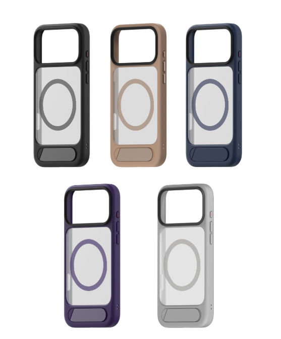 High-end iPhone 17, 16, 15 Magnetic Phone Case with Trapezoidal Stand 17 16 15 Pro Max Plus