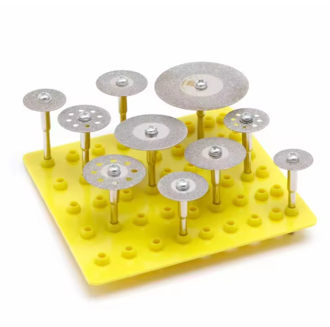 10 Cutting Discs and 10 Connecting Rods Drill Bit Set Titanium-coated Diamond Small Slices 16mm-40mm Engraving Mini Grinding Tools