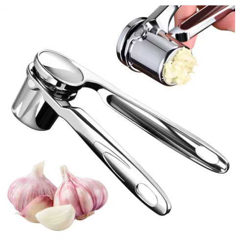 Zinc Alloy Garlic Mincer Press Garlic Press Crusher Ergonomic Handle Kitchen Gadgets for Ginger Smashing