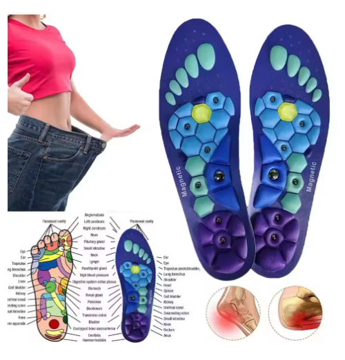 Magnetic Therapy Massage Insoles Weight-loss Insoles Foot Acupoint Massage Insoles Arch Support Orthopedic Insole Boost immunity Anti-fatigue Health