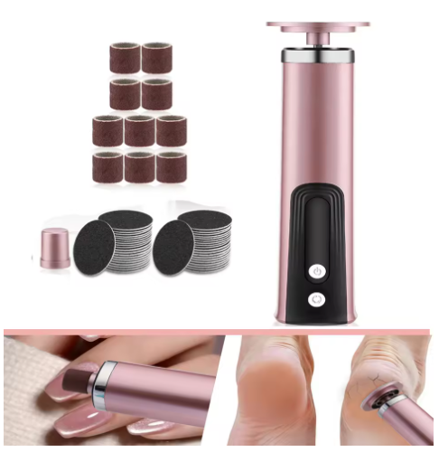 2in1 Electric File For Feet Pedicure Machine Dead Skin Remover Callus Foot Grinding Trimmer Rechargeable Foot Care Tool Scrubber