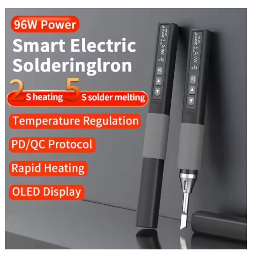 96W Smart Soldering Iron Electrician Portable Constant Temperature Welding Pen High Power Welding Tool for Repair
