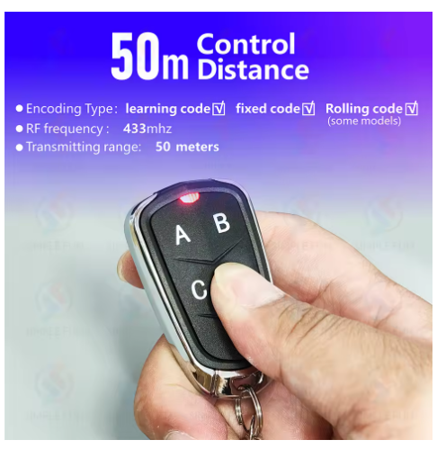 433MHz Clone Remote Control Wireless Fixed Rolling Code RF Transmitter ...