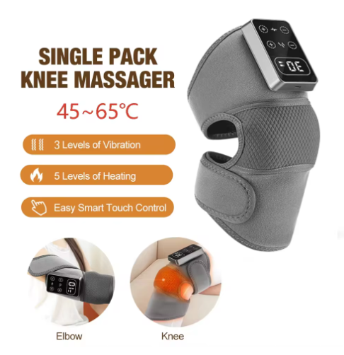 Heated and Vibration Knee Massager Electric 5 Levels Knee Heating Pad Rechargeable  Massage Relaxation Knee Support