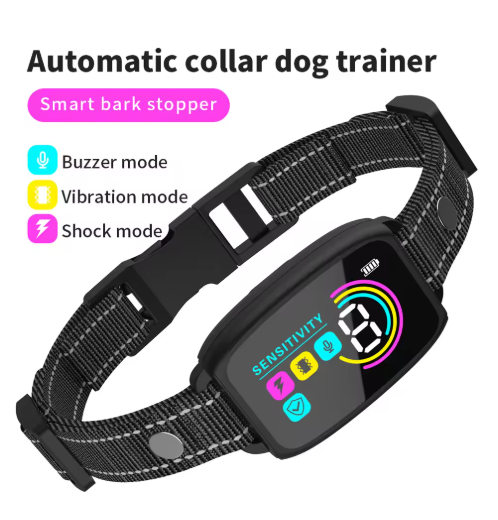 Smart Automatic Anti Barking Dog Collar Type-C Rechargeable Shock Vibration Stop Bark Collar Dog Training Collar All Size Dogs