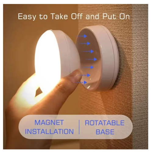 360 Rotated PIR Motion Sensor LED Night Light Wall Lamps Rechargeable Under Cabinet Light Wireless Closet Night Lamp
