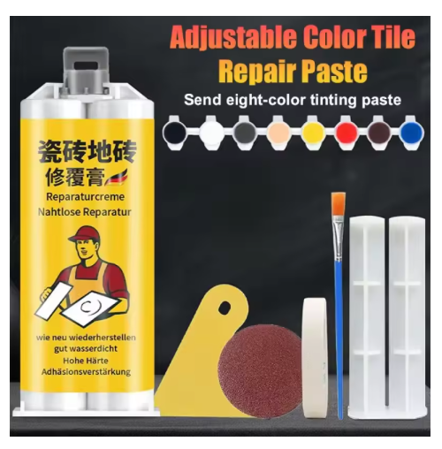 85g Set Multifunctional Tile Stone Crack Repair Kit Ceramic Floor Tiles Potholes Repair Paste Floor Cracks Traceless Repair Agent