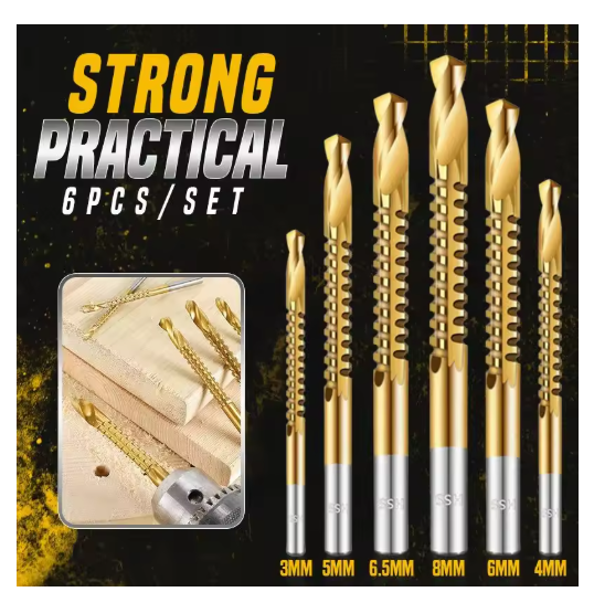 6pcs 3/4/5/6/6.5/8mm Cobalt High Speed Steel Twist Drill Hole M35 Stainless Steel Tool Set The Whole Ground Metal Reamer Tools