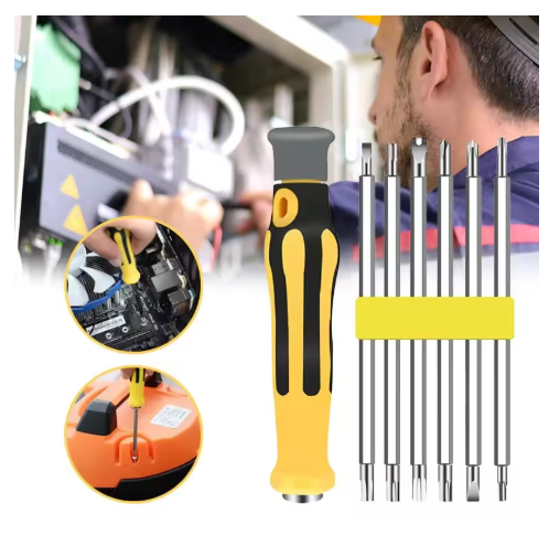 6 In 1 Screwdriver Set Precision Magnetic Screwdriver Set Hexagonal Plum Y-shaped U-shaped Triangle Repair Hand Tools Kits
