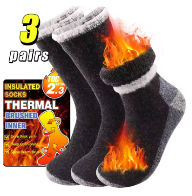 3Pcs Thickened Wool Socks for Men and Women Winter Warmth Socks