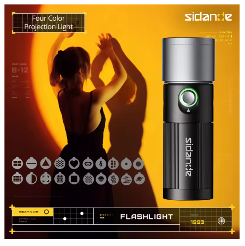 Professional Photography Flashlight Quad-Colour Light+Stepless Dimming Clip-On Design High-Power Portable Lighting for Backlighting