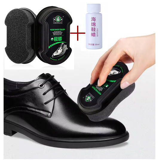 Quick-acting Leather Care Sponge with Maintenance Replenishing Solution Universal Shoe-Polishing Tool