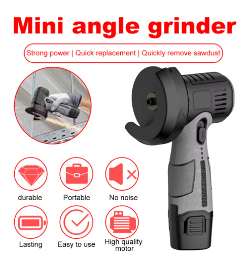 12V Mini Angle Grinder with Cutting Disc Cordless Electric Angle Grinder Lithium Battery Polishing Grinding Cutting Machine US/EU/UK/AUS Plugs