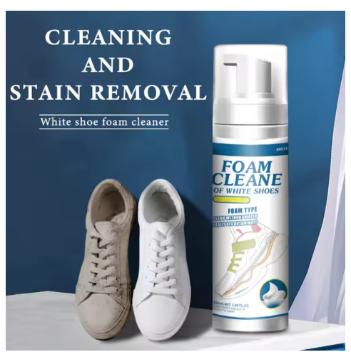 200ml Sneaker Cleaner Foam Cleaner for White Shoes, Boots, Canvas Cleaning Stain Remover Spray Removes Dirt Grime and Yellow