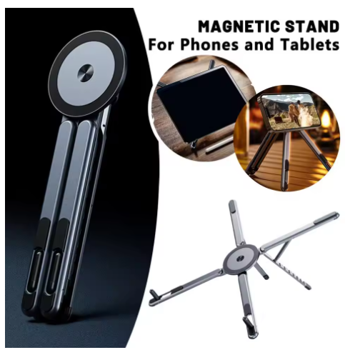 Multi-purpose Strong Magnetic Folding Stand Universal for Mobile Phones/Tablets/Laptops Portable Adjustable Aluminium Alloy Stand