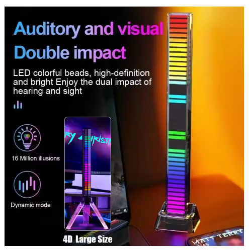 RGB Sound Pickup Lamp LED Atmosphere Lights Music Sync Muticolor Music Rhythm Light for Party Esports Room Automobile Decoration
