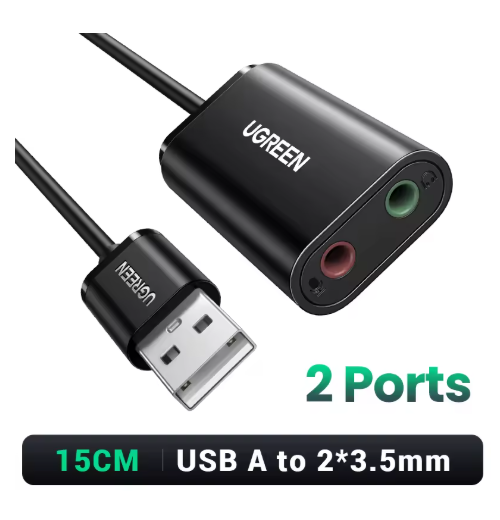 UGREEN Sound Card USB to 3.5mm Audio Interface for Desktop Laptop USB to Microphone Speaker Earphone for PS5 PS4 Audio Card