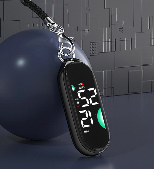 Lanyard Wristwatch - Compact Portable LCD Display Clock Intelligent Power-Saving with Extended Battery Life Swimming-Grade Waterproofing Multi-Function Touchscreen Timepiece