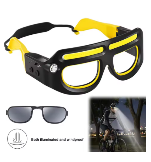8000K-9000K LED Safety Glasses Headlights,Rechargeable,Detachable Sunglasses,Multifunctional Headlamp for working,Riding,Night Fishing