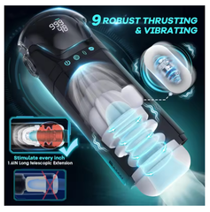 9-in-1 Smart Male Masturbator | App-Controlled Vibration + Thrusting + Suction Trio | Enhances Hardness and Stamina | Easy Clean, Full Size Compatibility