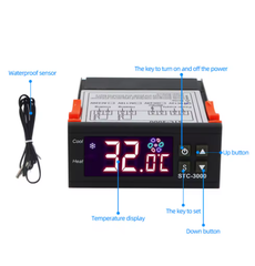 STC-3000 AC 110V-220V/12V/24V Digital Temperature Controller Thermostat Thermoregulator Incubator Thermometer Sensor Heating Cooling