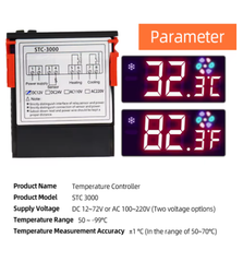 STC-3000 AC 110V-220V/12V/24V Digital Temperature Controller Thermostat Thermoregulator Incubator Thermometer Sensor Heating Cooling