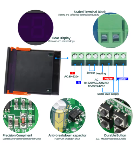 STC-3000 AC 110V-220V/12V/24V Digital Temperature Controller Thermostat Thermoregulator Incubator Thermometer Sensor Heating Cooling
