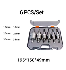 6/10/12Pcs Alloy Hole Saw Set 16-53mm Carbide Hole Saws for Metal Applications Non-Slip Triangular Handle Positioning Drill Hole Saw Set Suitable for Hand Drills and Bench Drills