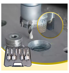 6/10/12Pcs Alloy Hole Saw Set 16-53mm Carbide Hole Saws for Metal Applications Non-Slip Triangular Handle Positioning Drill Hole Saw Set Suitable for Hand Drills and Bench Drills