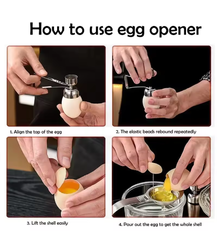 2Pcs 304 Stainless Steel Egg Cracker Small+Large Set Effortless Egg Cracking Preserves Shape Without Shell Fragmentation