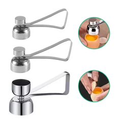2Pcs 304 Stainless Steel Egg Cracker Small+Large Set Effortless Egg Cracking Preserves Shape Without Shell Fragmentation