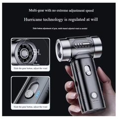 4500KPa 4-in-1 Multi-Function Handheld Blower Vacuum 100,000 RPM Powerful Turbine Fan Performs Vacuuming, Dust Blowing, Inflation, and Suction in One Device