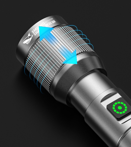 60,000-Lumen M60 White Laser Zoom Torch with Side-Mounted COB Softlight and Six-Level Intelligent Lighting
