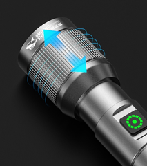 60,000-Lumen M60 White Laser Zoom Torch with Side-Mounted COB Softlight and Six-Level Intelligent Lighting