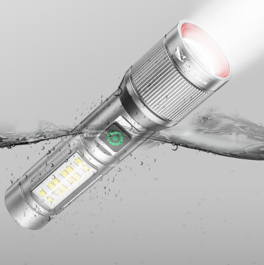 60,000-Lumen M60 White Laser Zoom Torch with Side-Mounted COB Softlight and Six-Level Intelligent Lighting