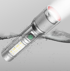 60,000-Lumen M60 White Laser Zoom Torch with Side-Mounted COB Softlight and Six-Level Intelligent Lighting