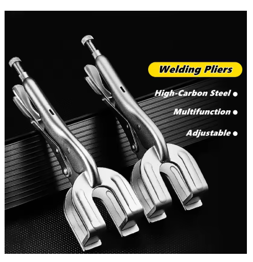 9-inch U-Shaped Welding Locking Pliers, Adjustable Multifunctional Metal Welding Clamp Pliers Quick-lock Release for Easy Removal