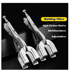 9-inch U-Shaped Welding Locking Pliers, Adjustable Multifunctional Metal Welding Clamp Pliers Quick-lock Release for Easy Removal