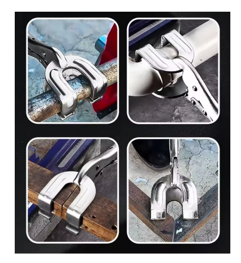 9-inch U-Shaped Welding Locking Pliers, Adjustable Multifunctional Metal Welding Clamp Pliers Quick-lock Release for Easy Removal