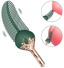 Female Peacock Feather Rhythm Wand - An immersive pleasure massager featuring feather-soft tactility and multi-frequency deep vibrations